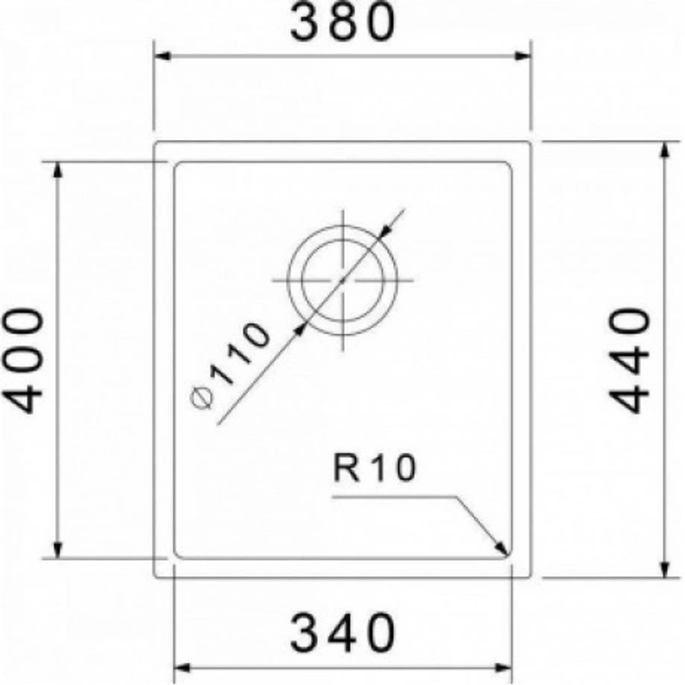 Rivelato Rinox 3844 UN PVD black Мойка нерж.сталь 1 чаша 380*440*200 мм, монтаж: универсальный, материал: нержавеющая сталь, цвет: черный