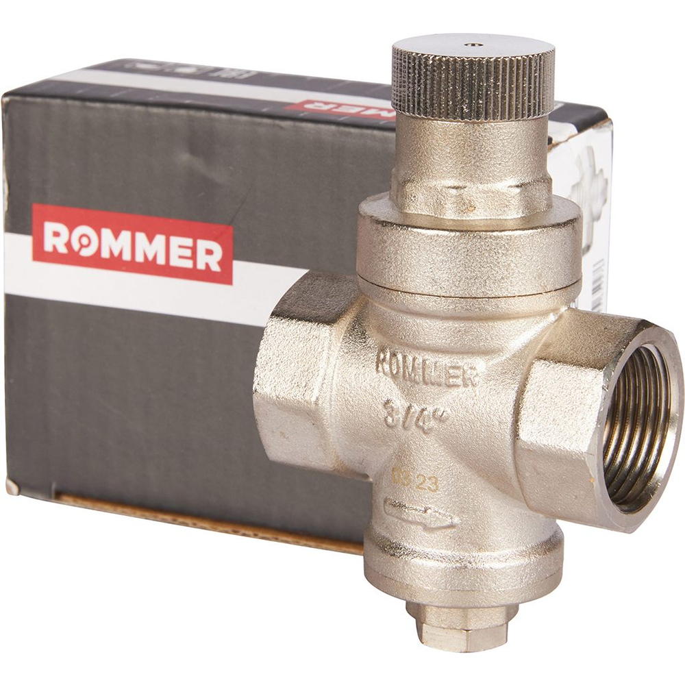 Регулятор давления поршневой ROMMER - 3/4" (ВР/ВР, PN16, Tmax 100°C, настройка 1-6 бар)