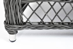 "Гранд Латте" диван трехместный из искусственного ротанга, цвет графит