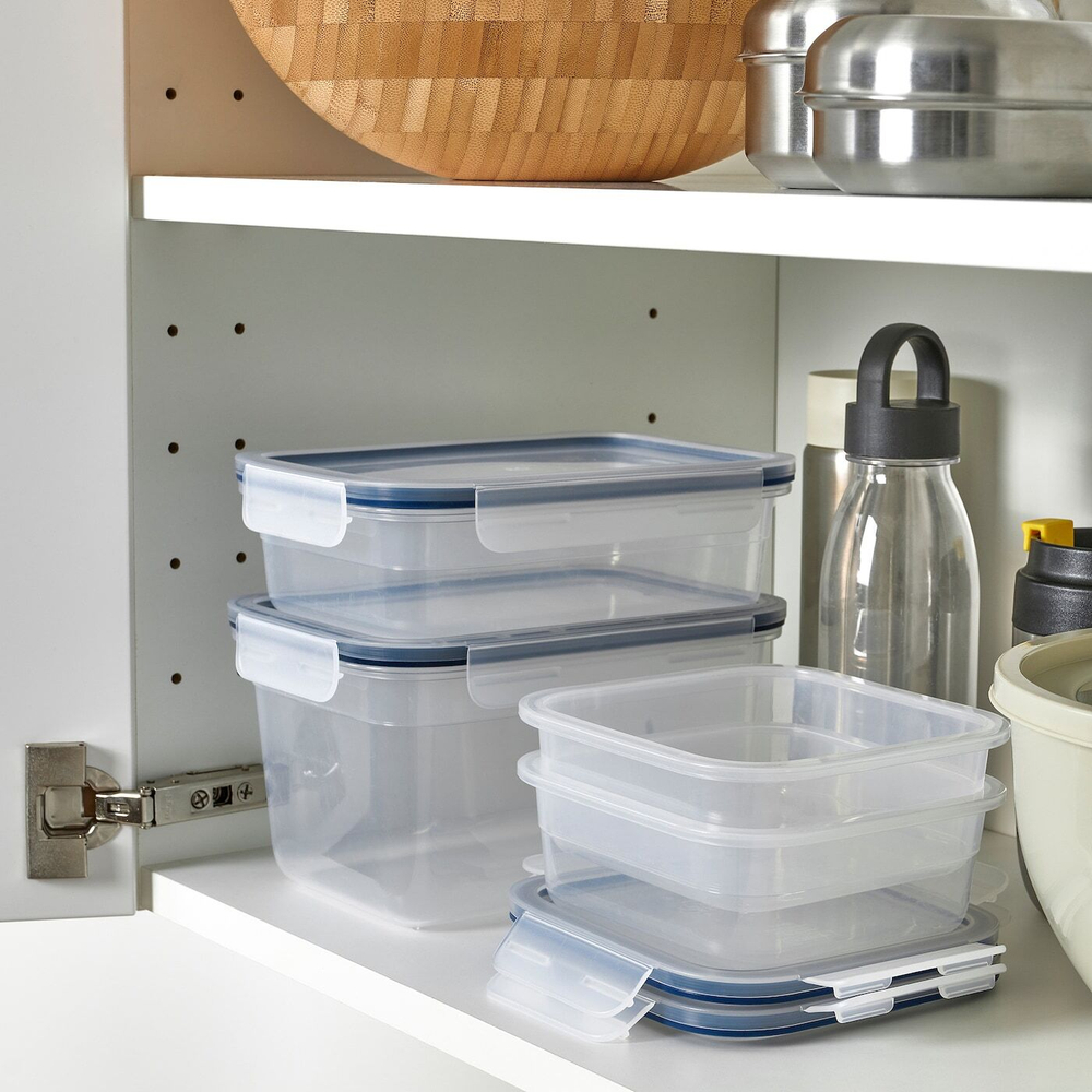 IKEA 365+ Контейнер с крышкой, 4 штуки, пластик