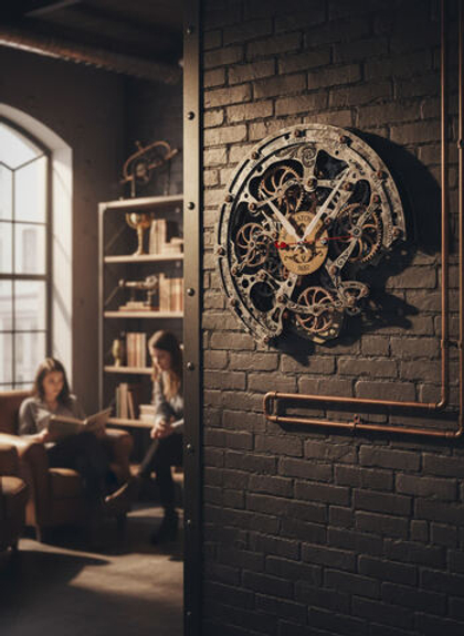 Настенные часы Automaton Bite 1682 «Старый металл» — кинетический арт-объект ручной работы