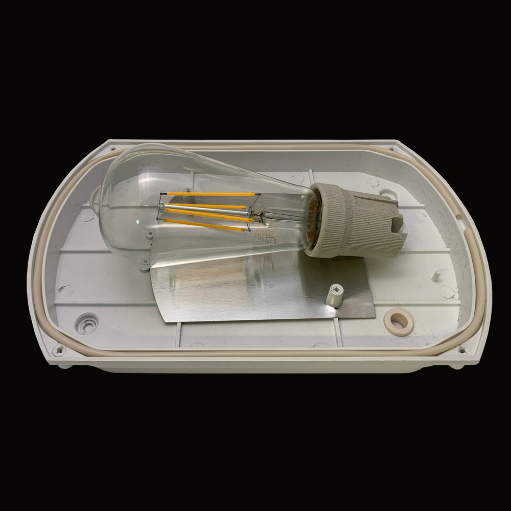 Светильник настенно-потолочный для гаража, мастерской 75 Вт, E27, IP 54, керамический патрон, термостойкий 90 град., 220 В