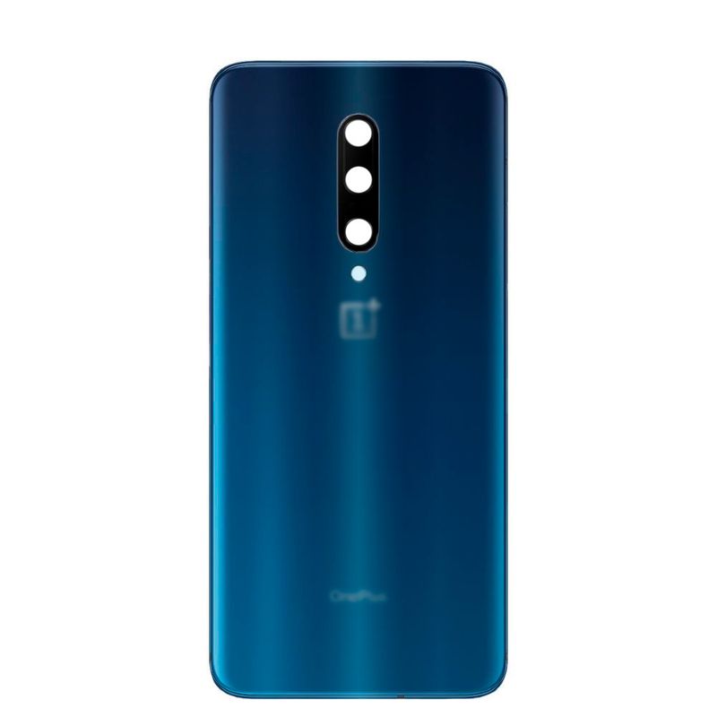Задняя крышка для OnePlus 7 Pro синяя глянцевая (Nebula Blue) со стеклом камеры