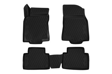 Коврики 3D в салон  подходит для NISSAN X-Trail T32 (III, IIIр), 2013-&gt;, 4 шт. (ПУ, повышенная износостойкость)