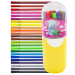 Фломастеры, 24 цв, Yalong, корпус шестигранный, "Слоник" вентилируемый колпачок, ассорти, пластиковый тубуc