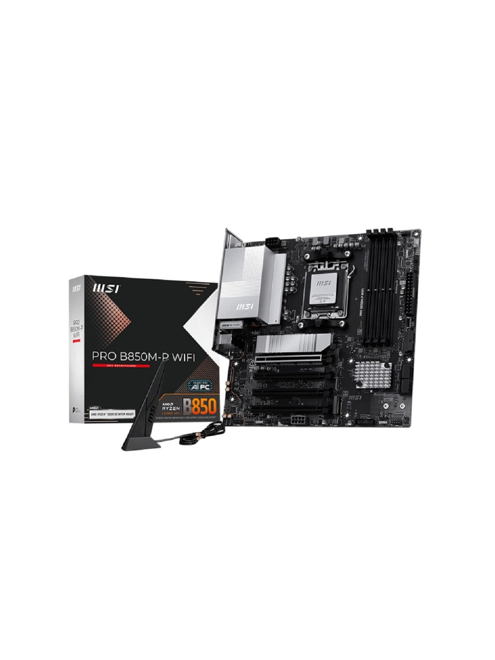 Материнская плата MSI PRO B850M-P WIFI SocketAM5 AMD B850 4xDDR5 mATX AC`97 8ch(7.1) 5Gigabit RAID+HDMI+DP