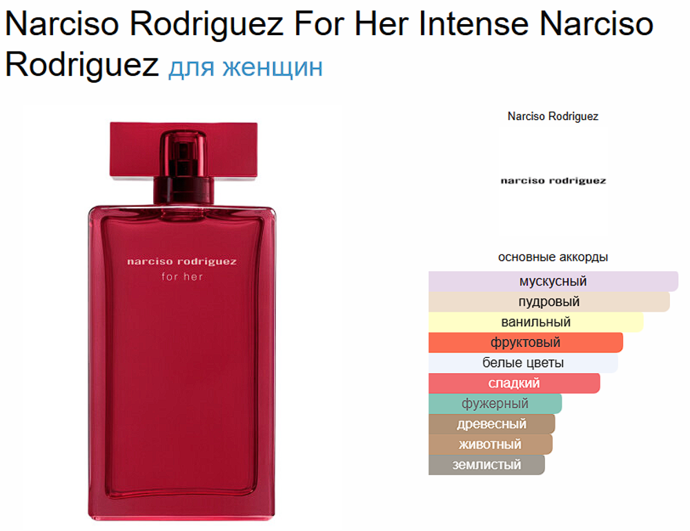 Narciso Rodriguez For Her Intense 100ml (duty free парфюмерия)