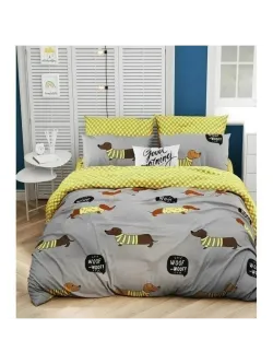 Наволочка комплект 2шт поплин Сказка "Таксик" 70x70 см на молнии