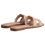 Hermes Oran calfskin open-toed slippers women's beige, H202230Z 59