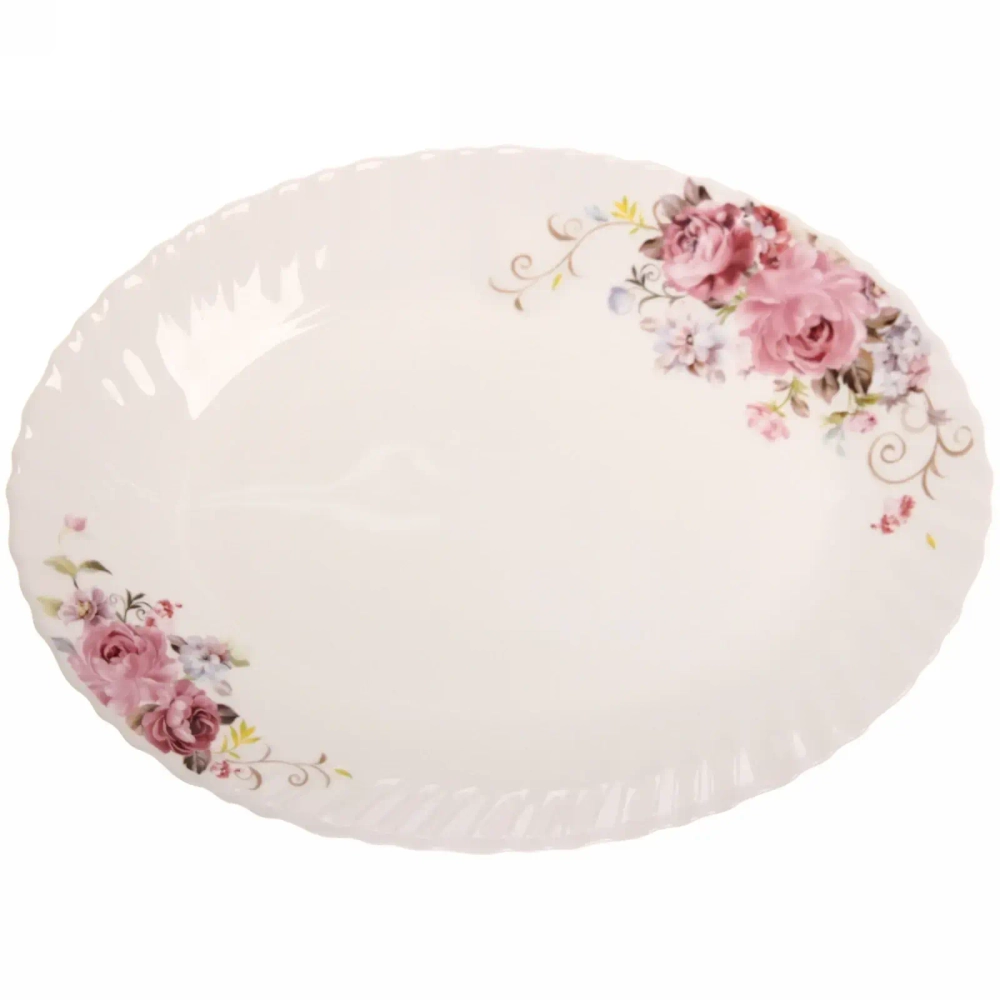 Блюдо сервировочное «Цветочная фантазия» 29,5*22,5см стеклокерамика