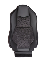 Чехлы Люкс FAW J7 (экокожа, черный, серая вставка)