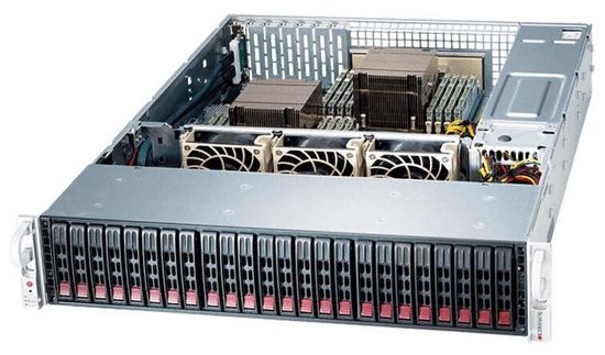 Сервер Supermicro SuperStorage 2029P-E1CR24L без процессора/без ОЗУ/без накопителей/2 x 1200 Вт/LAN 10 Гбит/c