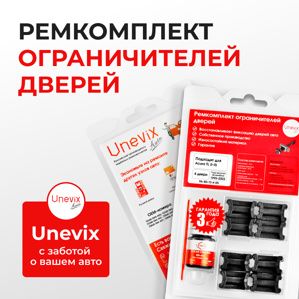 Ремкомплект ограничителей дверей Acura TL (I-II) UA1...5 (4 двери, тип 3) 1995-2003
