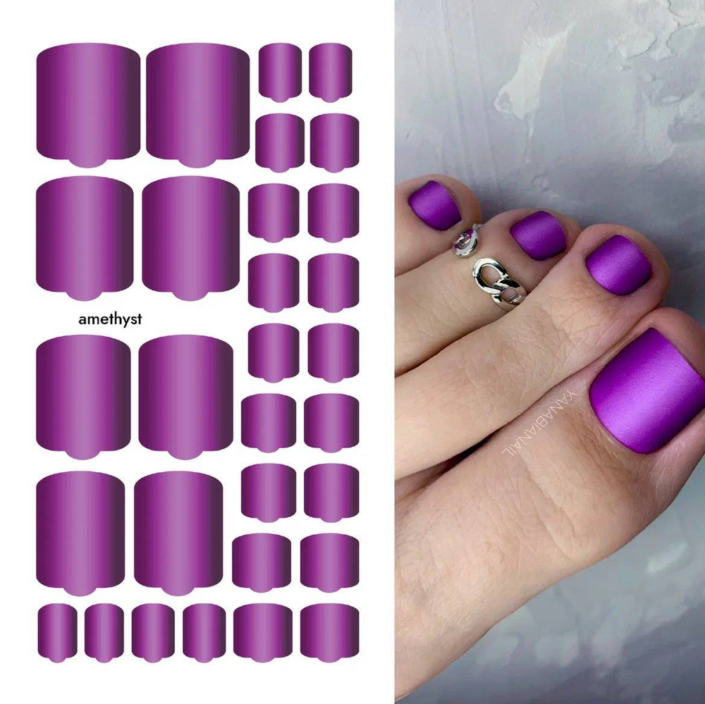 Плёнки для педикюра by provocative nails amethyst
