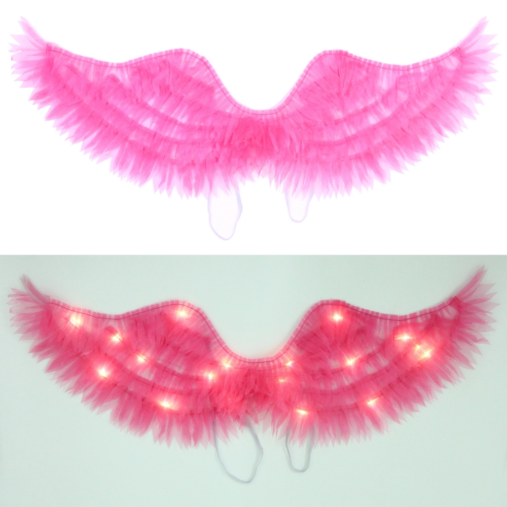 Крылья карнавальные «Яркий полёт» 63*21 см, Розовый с т.белой подсветкой