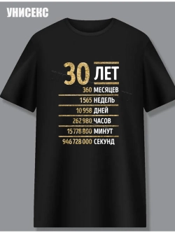 Футболка с днем рождения 30лет