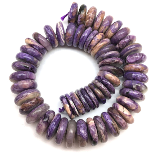 Чароит 15х2 мм, бусины - рондели