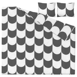 IKEA BRUKSVARA  (ИКЕА БРУКСВАРА)  -  Пододеяльник и 2 наволочки, антрацит/белый, 200x200/50x60 см