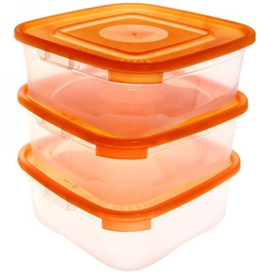 Набор контейнеров ПМ 3пр (1,4л) квадрат Каскад 3 с68001 (18)