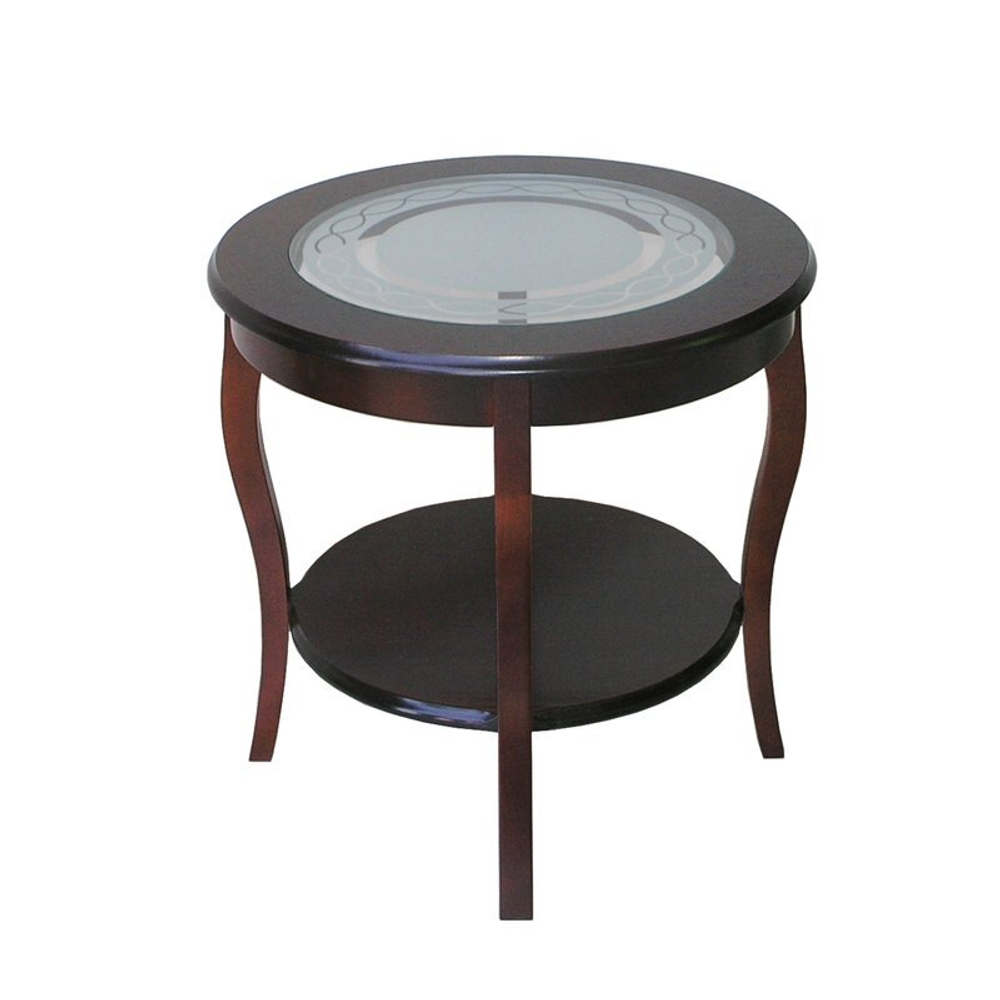 АЛЬТ-20-21 Стол журнальный с вкладной стекл. столешницей Ø600