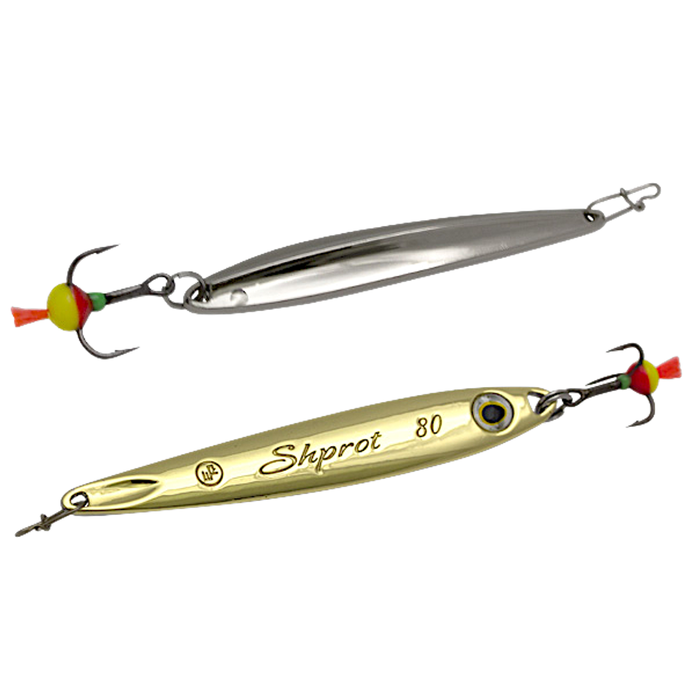 Блесна зимняя EcoPro Shprot 090мм 18г S/G Тройник №10