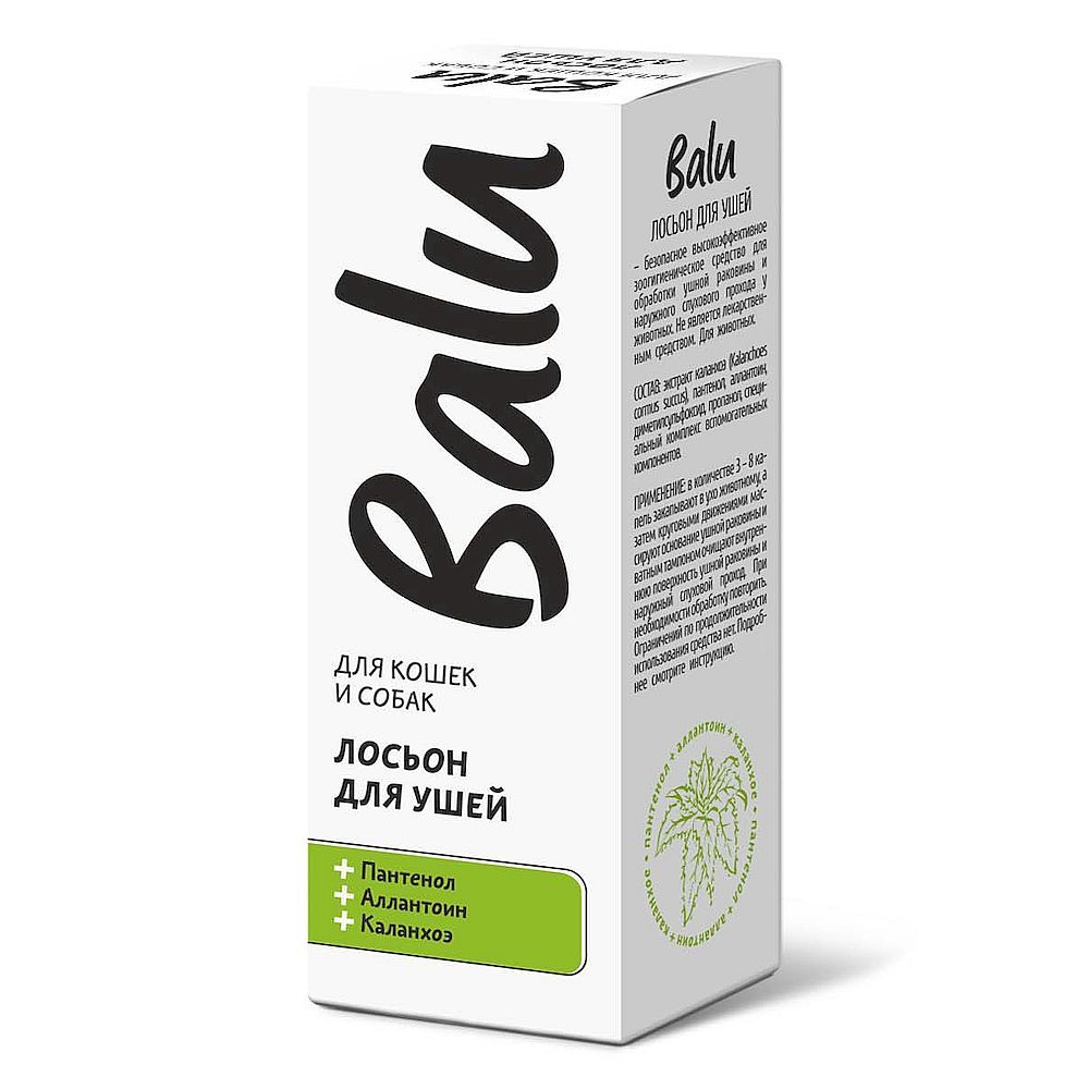 Лосьон гигиенический для ухода за ушами кошек и собак BALU, 30 мл Лосьон гигиенический для ухода за ушами кошек и собак BALU, 30 мл