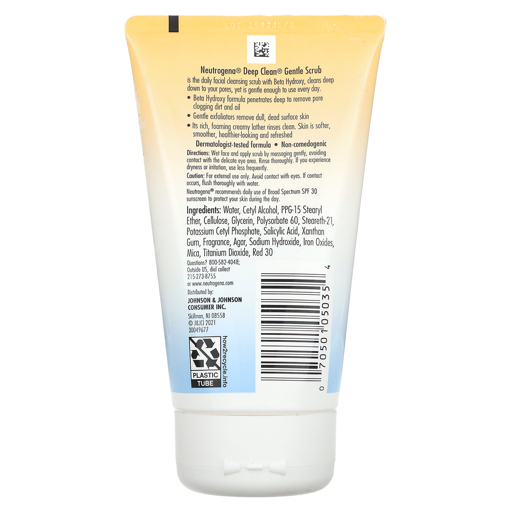 Neutrogena, Deep Clean, нежный скраб, 124 мл (4,2 жидк. унции)
