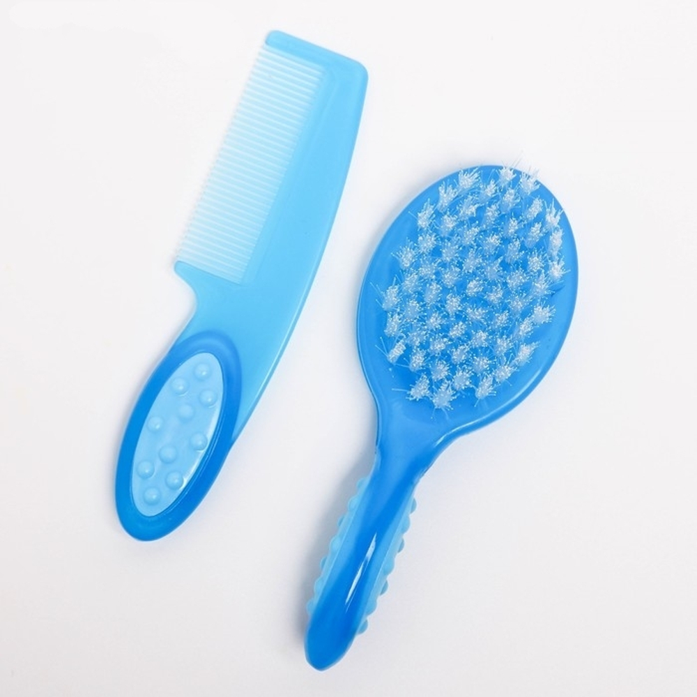 Набор по уходу за волосами, расческа+щетка, цвет голубой 4301028