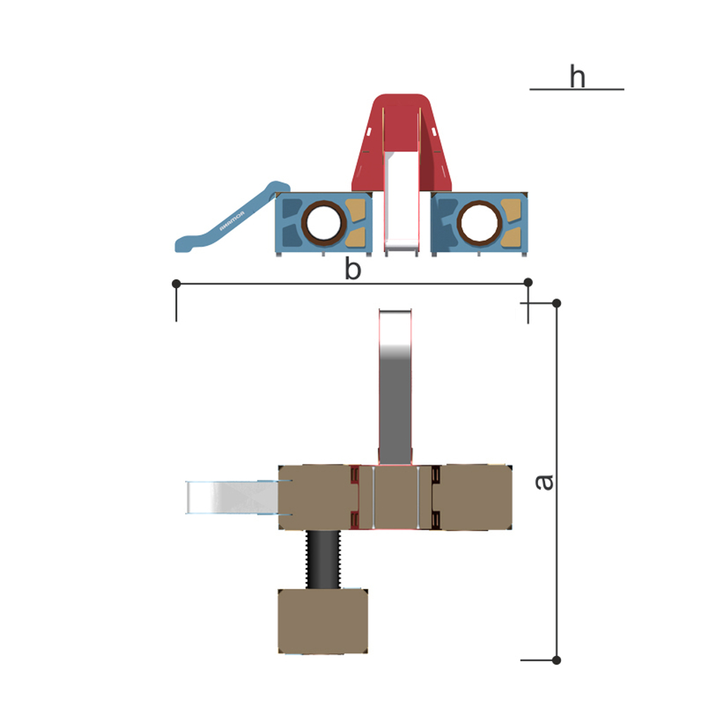 Детский игровой модуль с горкой Romana 115.25.00