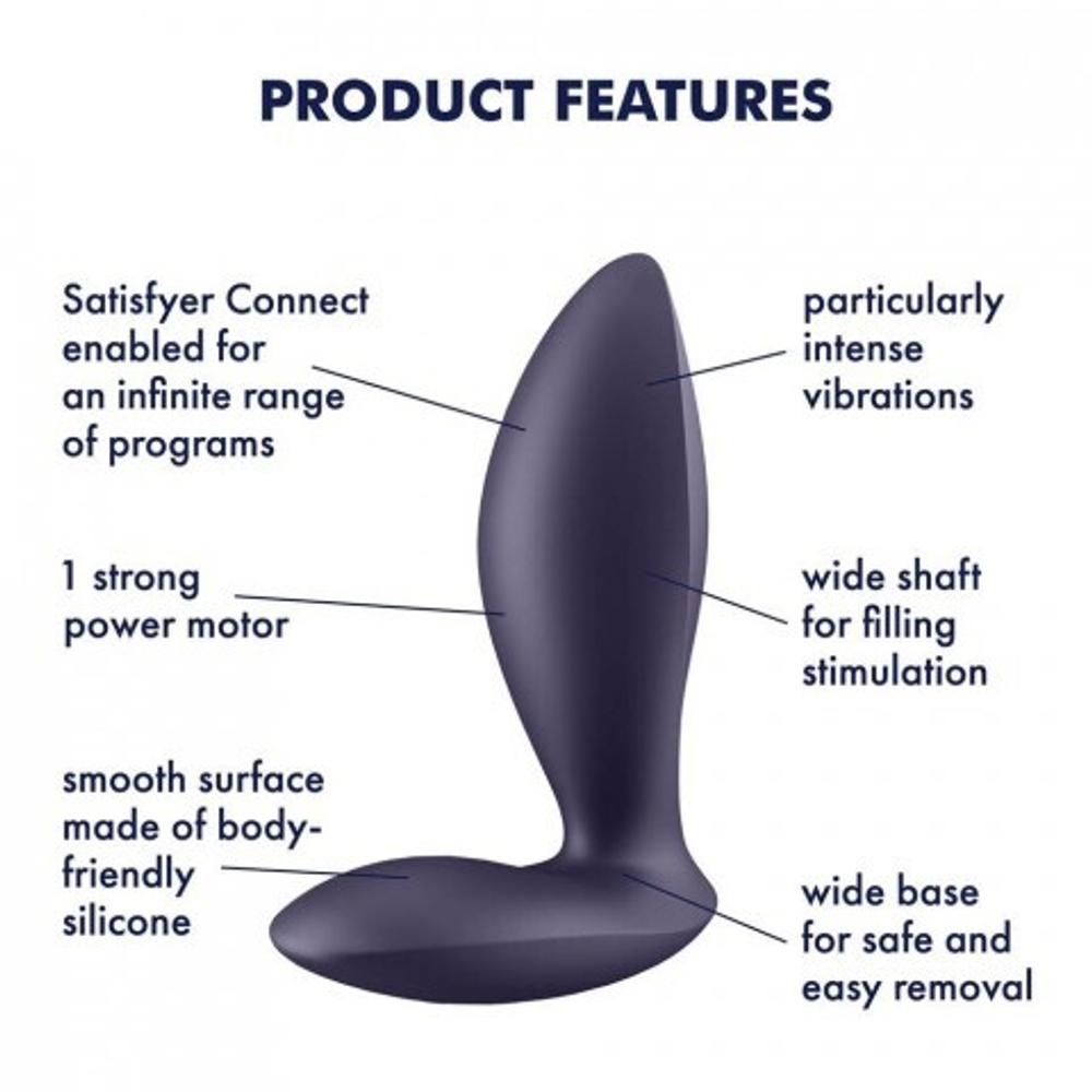 Анальный виброплаг Satisfyer Power Plug фиолетовый (Connect App)