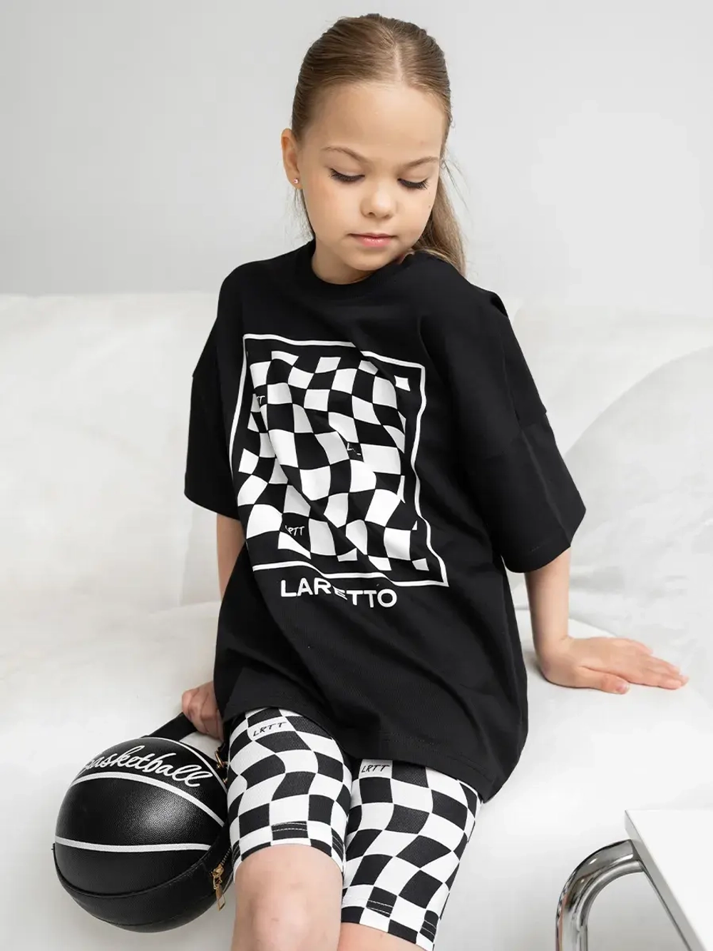 Летний костюм для девочки с велосипедками