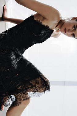 ZARA ДЛИННОЕ ПЛАТЬЕ С БАХРОМОЙ ZW LIMITED EDITION, ЧЕРНЫЙ