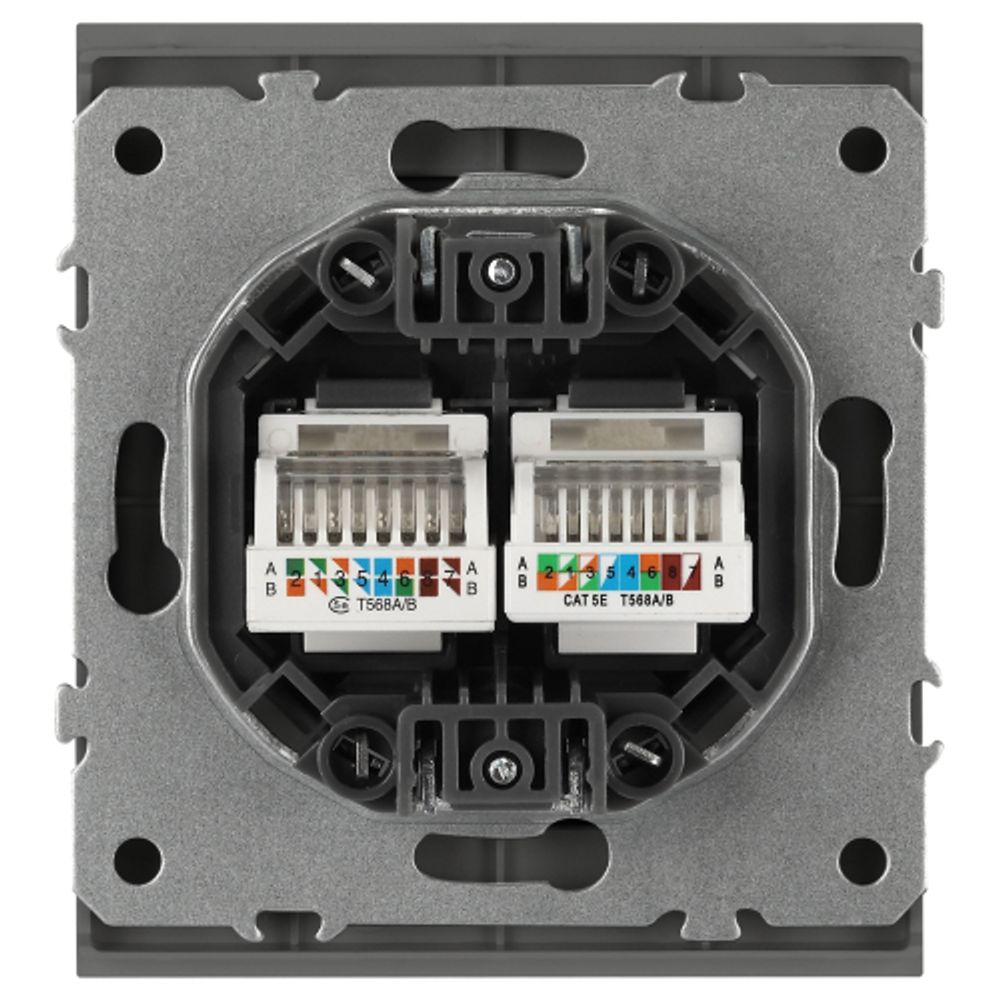 Розетка ЭРА Arktik 16-3108-06 информационная двойная 2XRJ45 графит | Эра Arktik