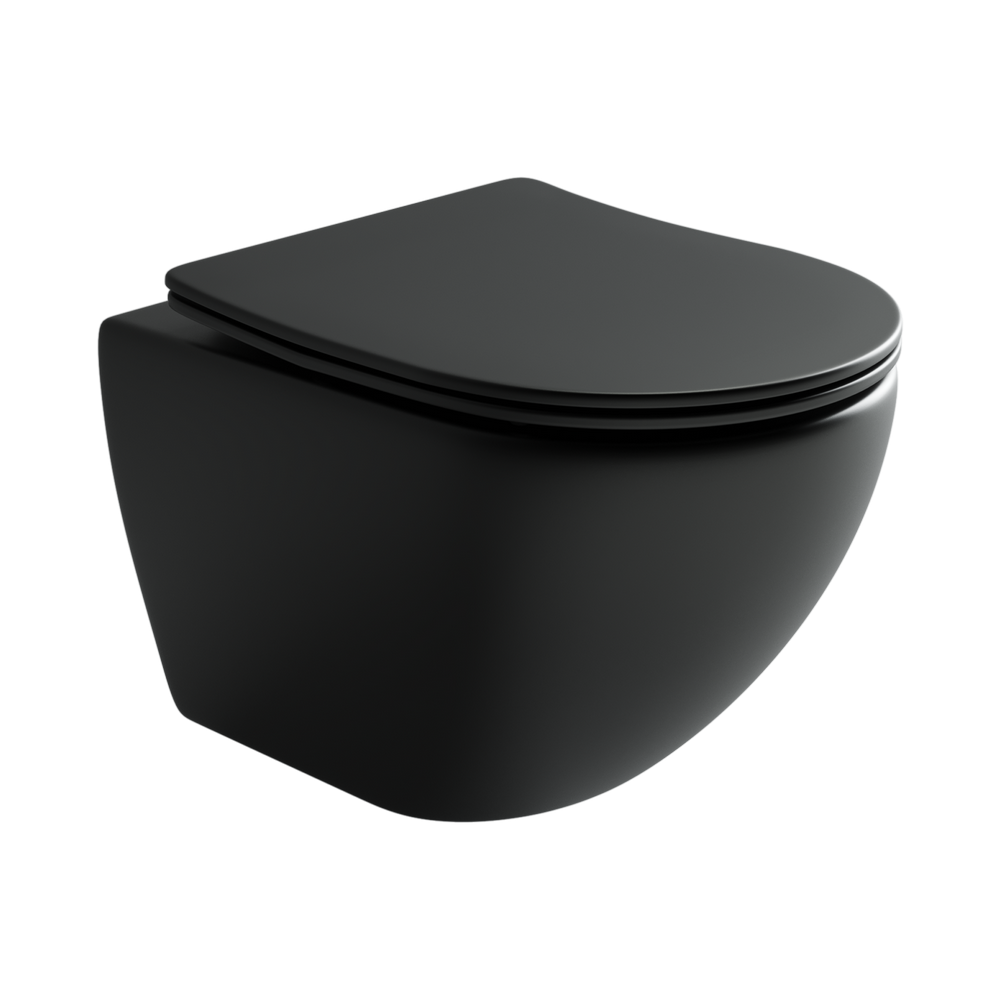 Подвесной унитаз Metropol Rimless черный матовый