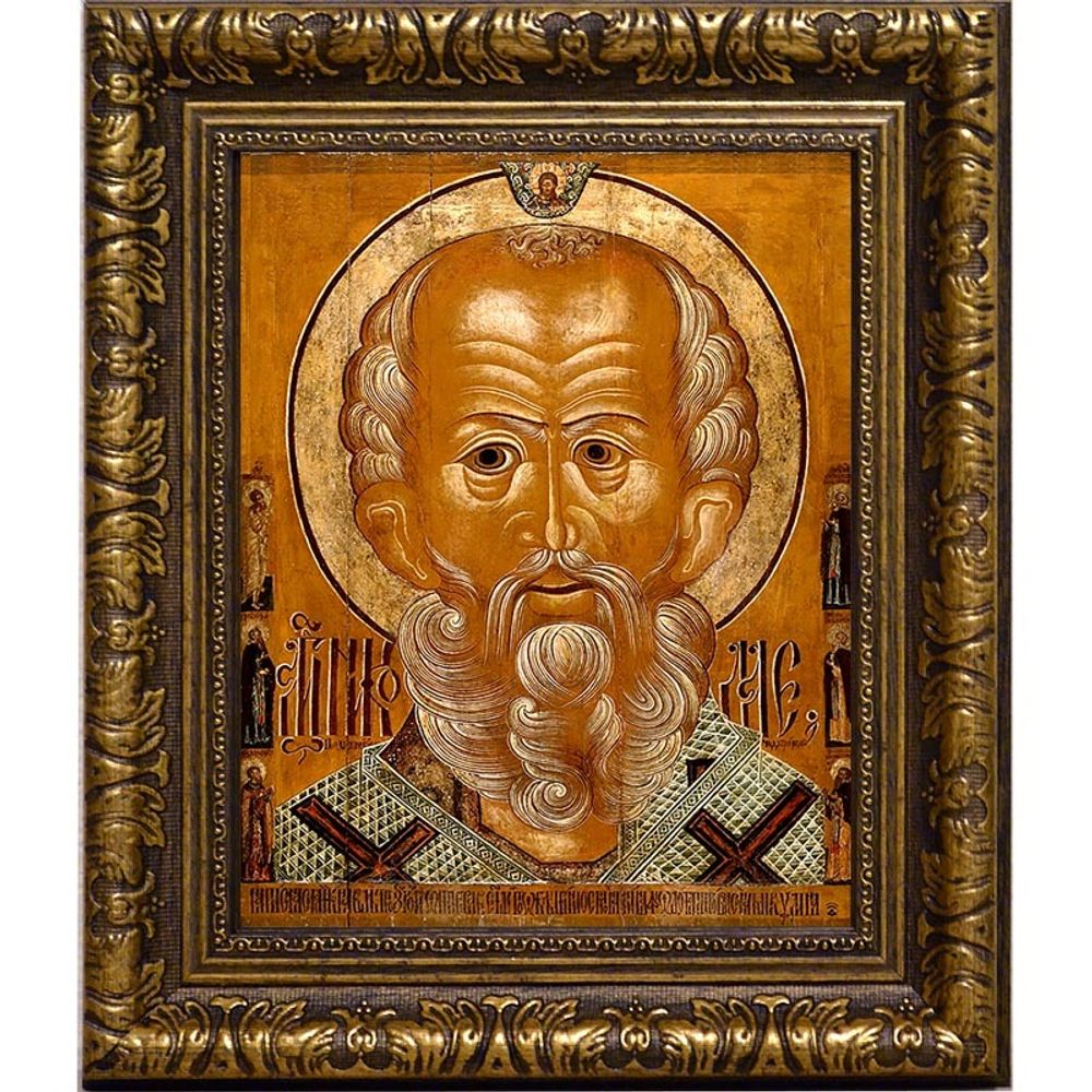 Святитель Никола (Великорецкий) Вятский со Святыми. Копия стариной иконы на холсте.
