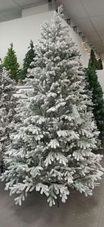 Заснеженная елка «Александрийская» (Литая хвоя) 210 см / 2,1 м