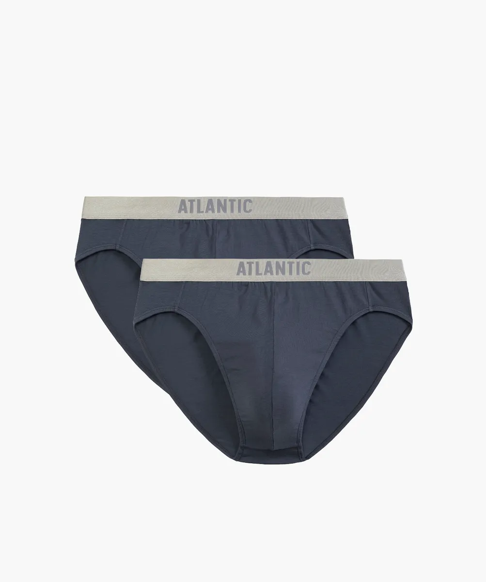 Мужские трусы слипы спорт Atlantic, набор из 2 шт., пима хлопок, графит, Basic 2BMP-013