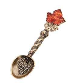 Народные промыслы AM-3109 Ложка «Виноград» (латунь, янтарь)