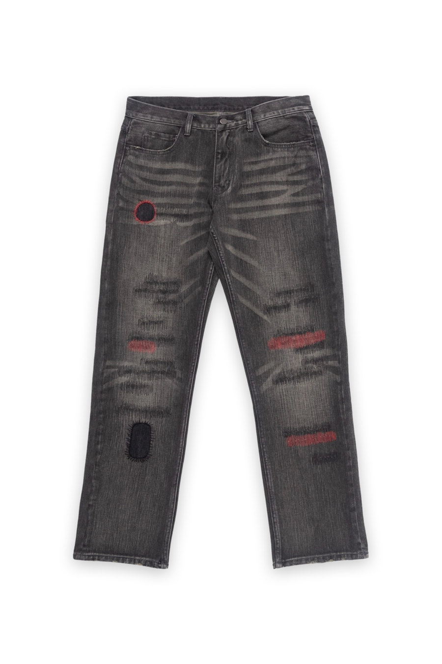 Джинсы ER "Distress" Straight Fit Jeans