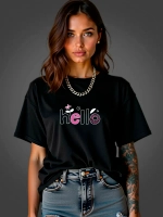 Футболка больших размеров с принтом hello