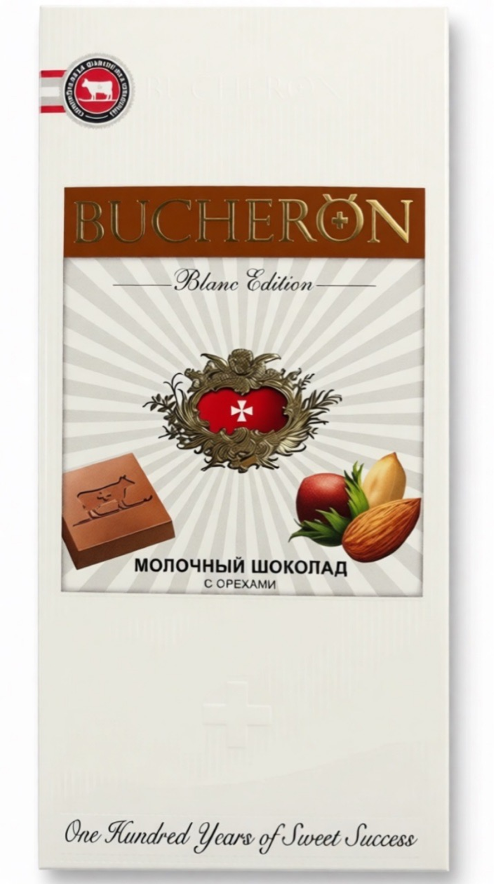 ШОКОЛАД BUCHERON BLANC EDITION МОЛОЧНЫЙ С ОРЕХАМИ 85Г/60