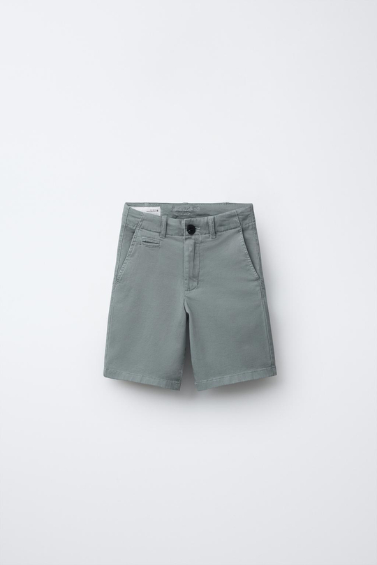 ZARA БАЗОВЫЕ ШОРТЫ ЧИНОС, ВОДЯНИСТЫЙ ЗЕЛЕНЫЙ