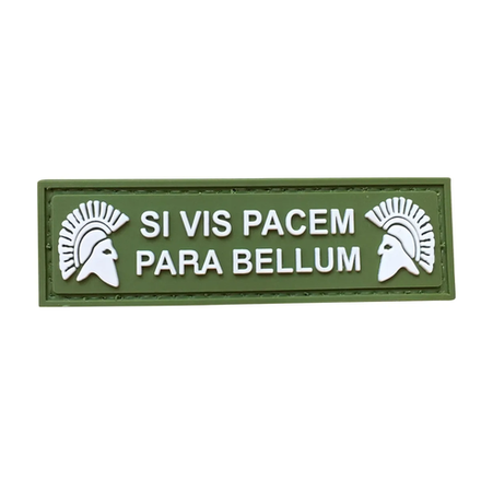 Шеврон Si vis pacem parabellum PVC спартанец олива