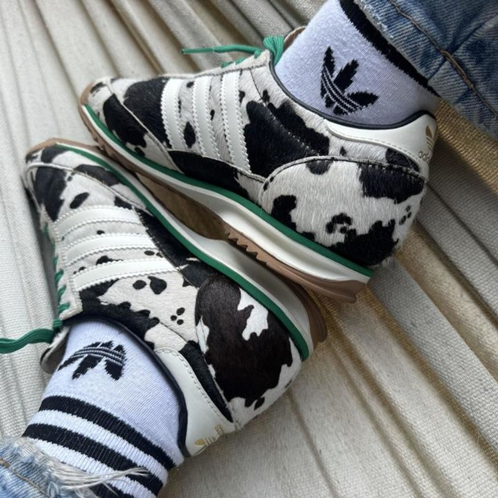 ADIDAS Кроссовки SL72 OG с анималистическим принтом, черный/белый