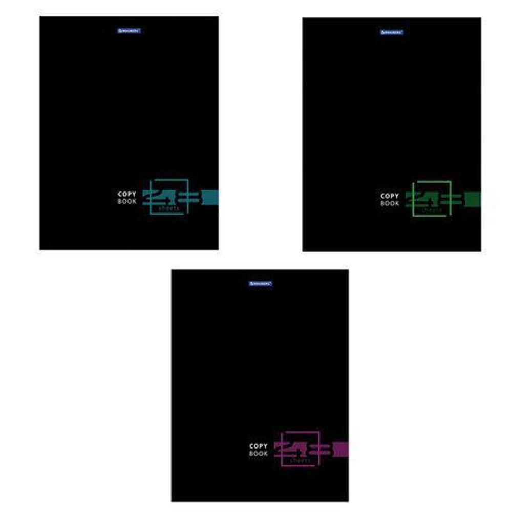 Тетрадь А4 48л. клетка "Dark" скоба, глянцевый лак. в ассортименте (BRAUBERG)