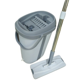 Набор для уборки (Швабра для мытья полов с телескопической ручкой, насадка из микрофибры, ведро с отжимом)