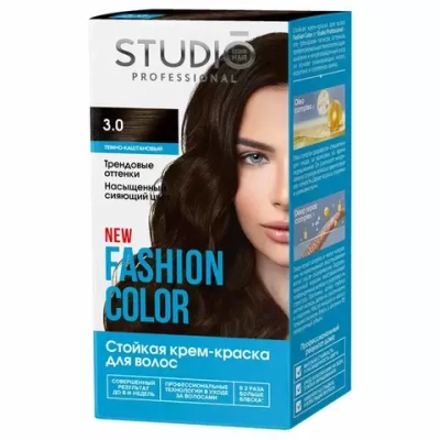 FASHION COLOR Стойкая краска 1.0 Чёрный 50/50/15 мл*6