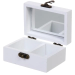 Шкатулка деревянная с зеркалом «МАРЦИПАН», пудровые пионы, 9.5*6.5*5см (в коробке)