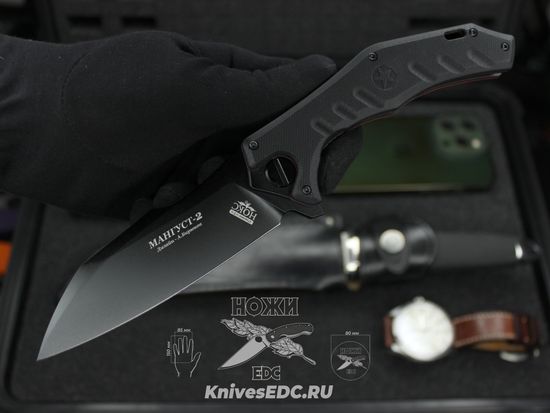 Складной нож НОКС Мангуст-2 336-708406 (Black Red) c клинком из стали D2, рукоять G10