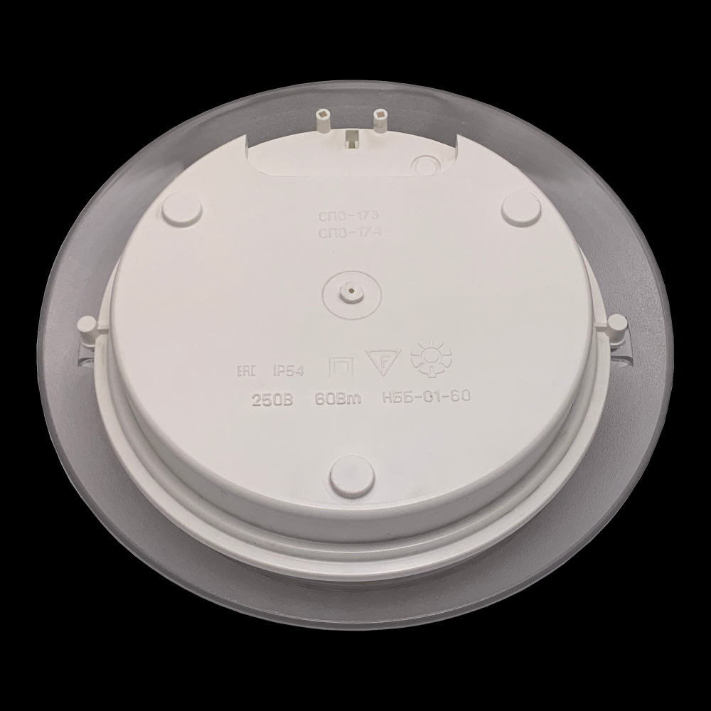 Настенно-потолочный влагозащищённый негорючий светильник с рассеивателем из поликарбоната под патрон Е 27, IP54, 60 Вт